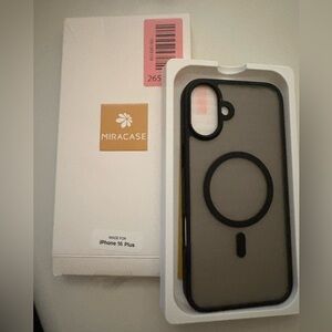 Miracase Black iPhone 16 Plus Case with MagSafe Ring